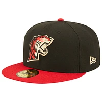 Casquette ajustée 59FIFTY pour homme New Era Black/Red Fresno Grizzlies Tigers Theme Night