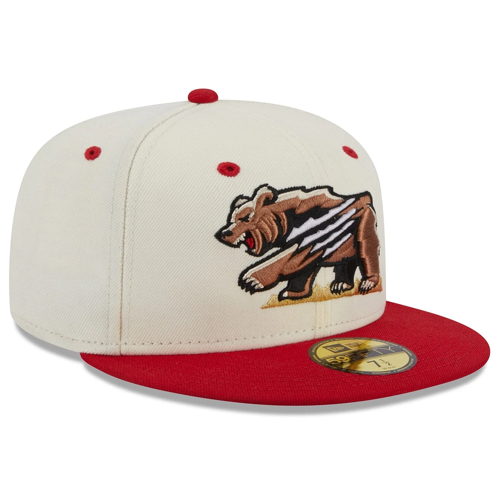 Men's New Era White Fresno Grizzlies Authentic Collection Alternate Logo 59FIFTY Fitted Hat