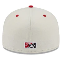 Men's New Era White Fresno Grizzlies Authentic Collection Alternate Logo 59FIFTY Fitted Hat