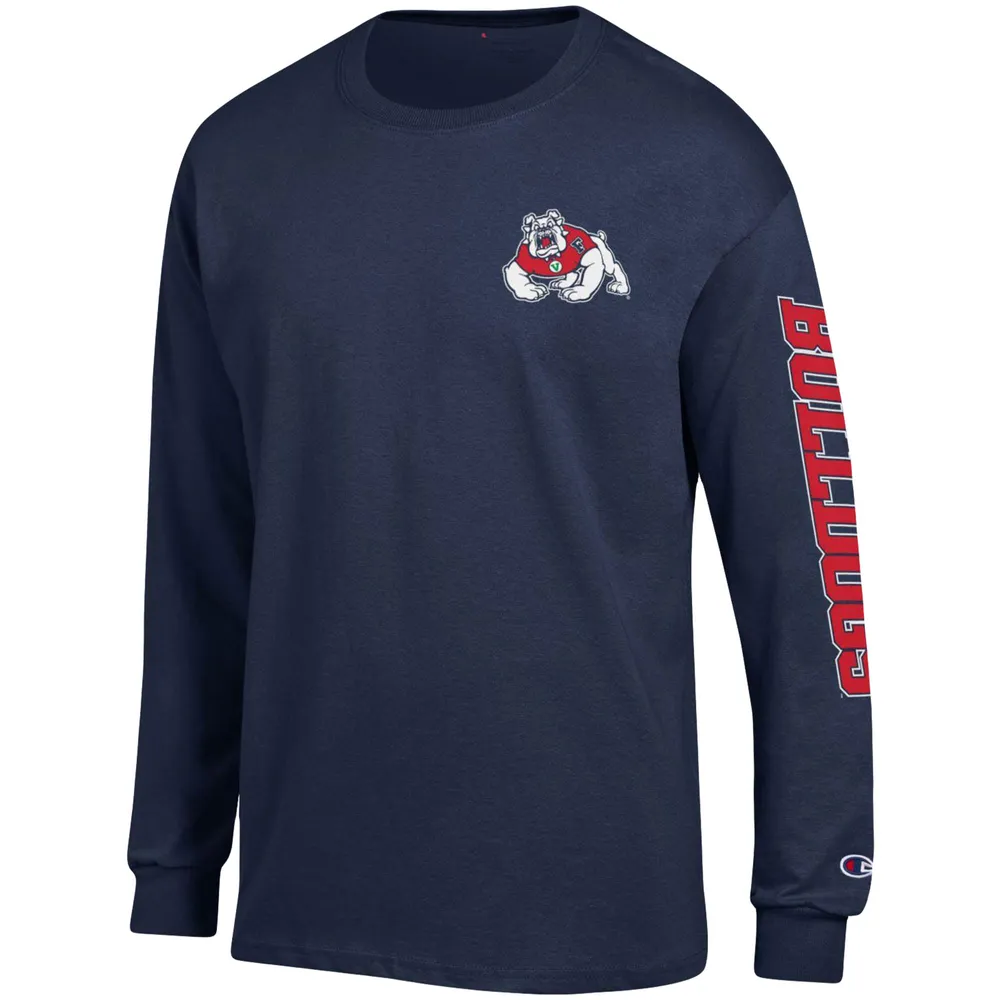 Champion Navy Fresno State Bulldogs Team Stack T-shirt à manches longues pour homme