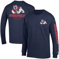 Champion Navy Fresno State Bulldogs Team Stack T-shirt à manches longues pour homme