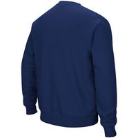 Men's Colosseum Navy Fresno State Bulldogs Arch & Logo Tackle Twill Pullover Sweatshirt