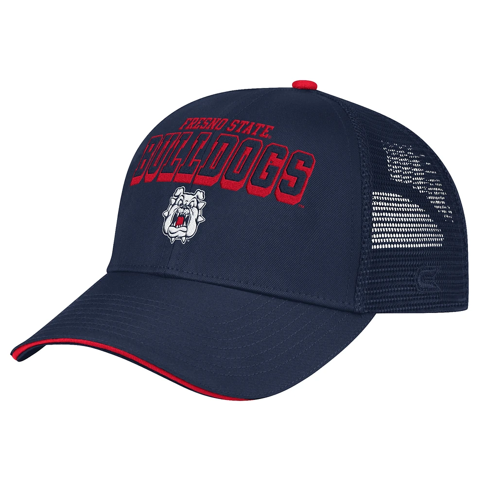 Casquette réglable Colosseum Navy Fresno State Bulldogs Wyatt pour hommes