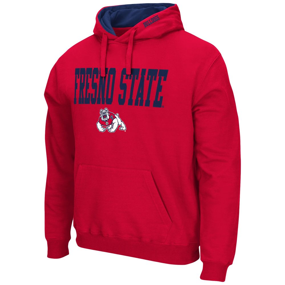 Men's Colosseum Red Fresno State Bulldogs Arch and Logo Pullover Hoodie