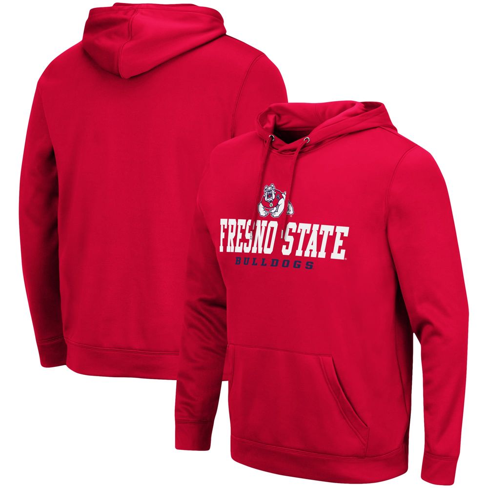 Men's Colosseum Red Fresno State Bulldogs Lantern Pullover Hoodie