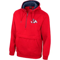 Men's Colosseum Red Fresno State Bulldogs Team Half-Zip Pullover Hoodie