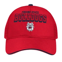 Casquette réglable Colosseum Red Fresno State Bulldogs Wyatt Primary Team Trucker pour hommes