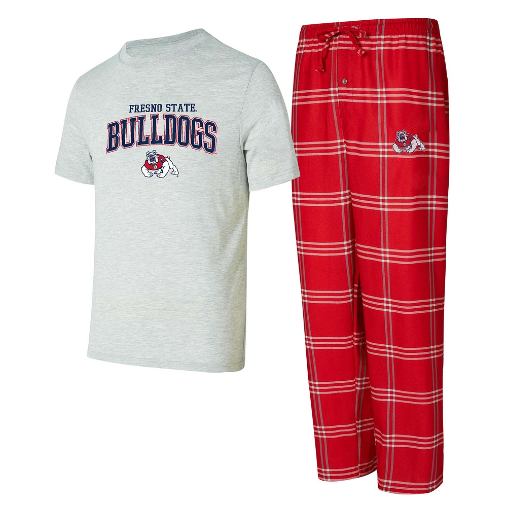 Ensemble de nuit pour homme Concepts Sport Fresno State Bulldogs avec t-shirt et pantalon