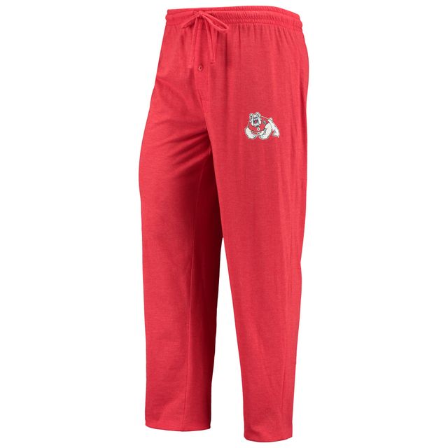 Concepts Sport pour homme Rouge/anthracite chiné Fresno State Bulldogs Meter T-shirt à manches longues et pantalon Ensemble de nuit