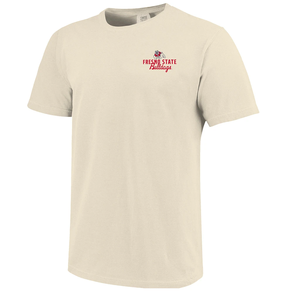 T-shirt crème pour homme avec logo mascotte des Bulldogs de Fresno State