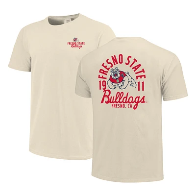 T-shirt crème pour homme avec logo mascotte des Bulldogs de Fresno State