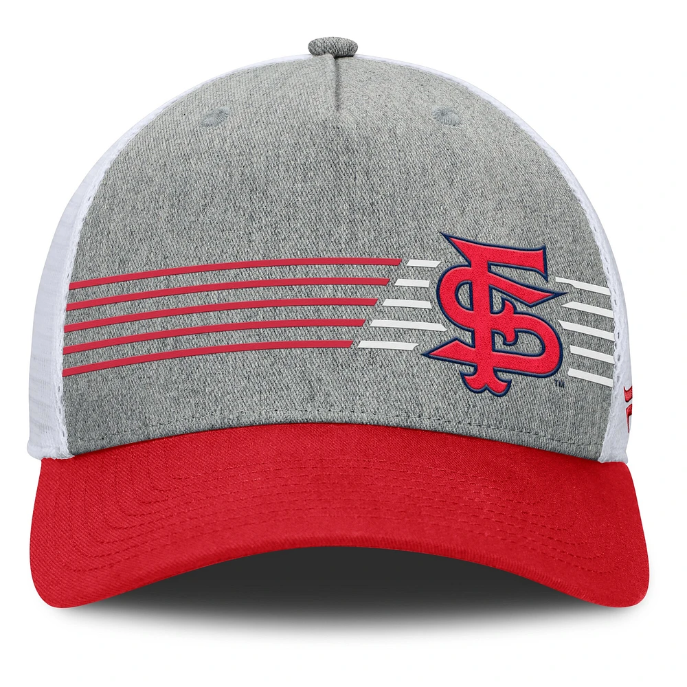 Casquette ajustable Fanatics pour hommes gris chiné/rouge Fresno State Bulldogs Profile Trucker