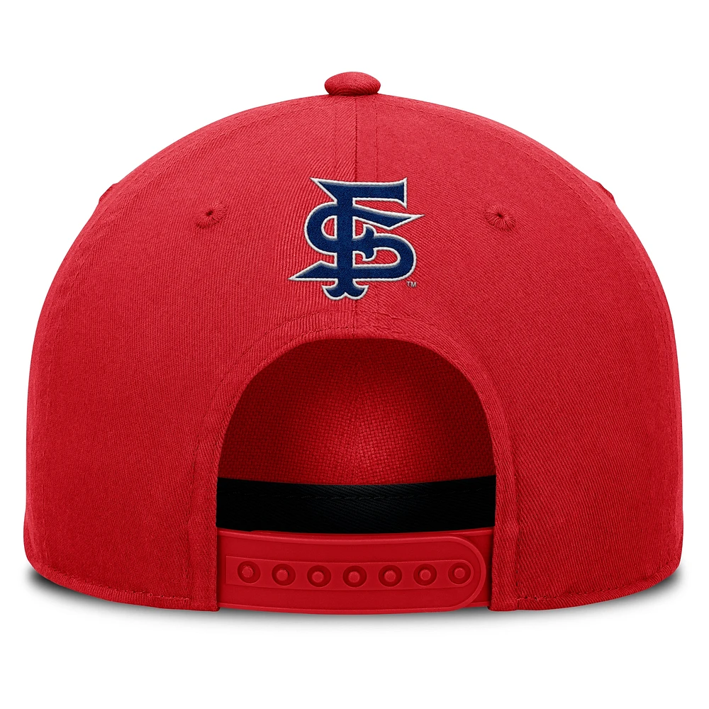 Men's Fanatics Red Fresno State Bulldogs Foul Ball Rope Adjustable Hat