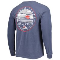 Men's Navy Fresno State Bulldogs Circle Campus Scene Long Sleeve T-Shirt