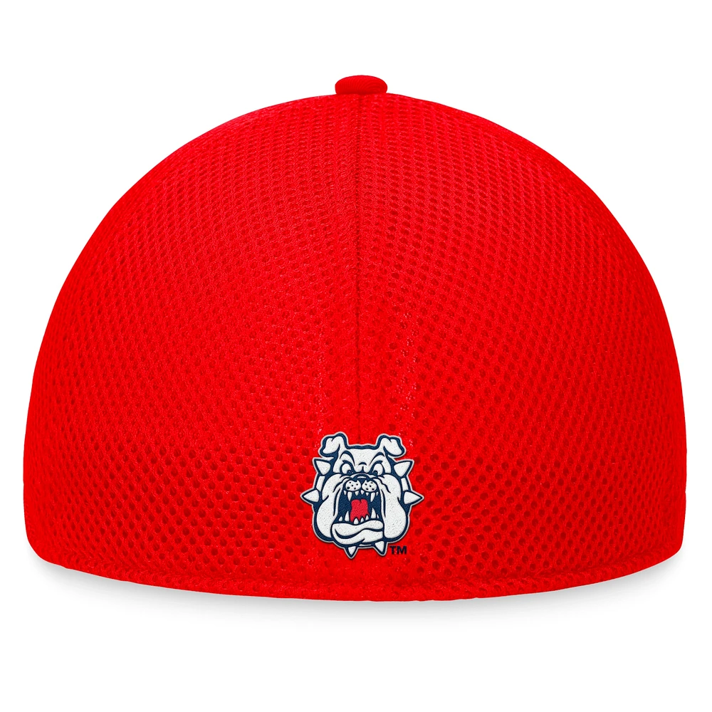 Men's Top of the World Red Fresno State Bulldogs Spacer Flex Hat