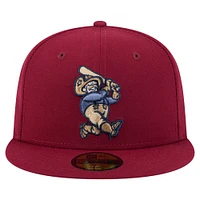 Casquette ajustée 59FIFTY pour homme New Era bordeaux Frisco RoughRiders Authentic Collection