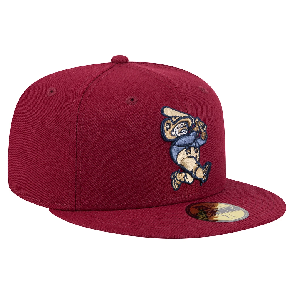 Casquette ajustée 59FIFTY pour homme New Era bordeaux Frisco RoughRiders Authentic Collection