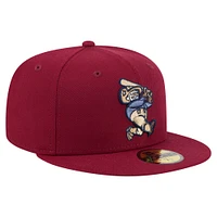 Casquette ajustée 59FIFTY pour homme New Era bordeaux Frisco RoughRiders Authentic Collection