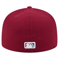 Casquette ajustée 59FIFTY pour homme New Era bordeaux Frisco RoughRiders Authentic Collection