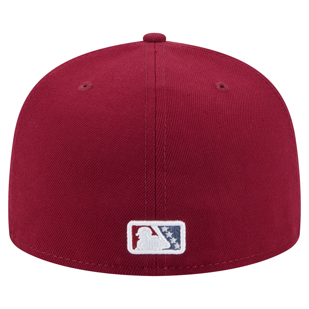 Men's New Era  Burgundy Frisco RoughRiders Authentic Collection 59FIFTY Fitted Hat