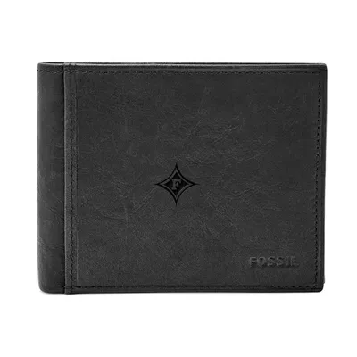 Furman Paladins Fossil Leather Ingram RFID Flip ID Bifold Wallet - Black