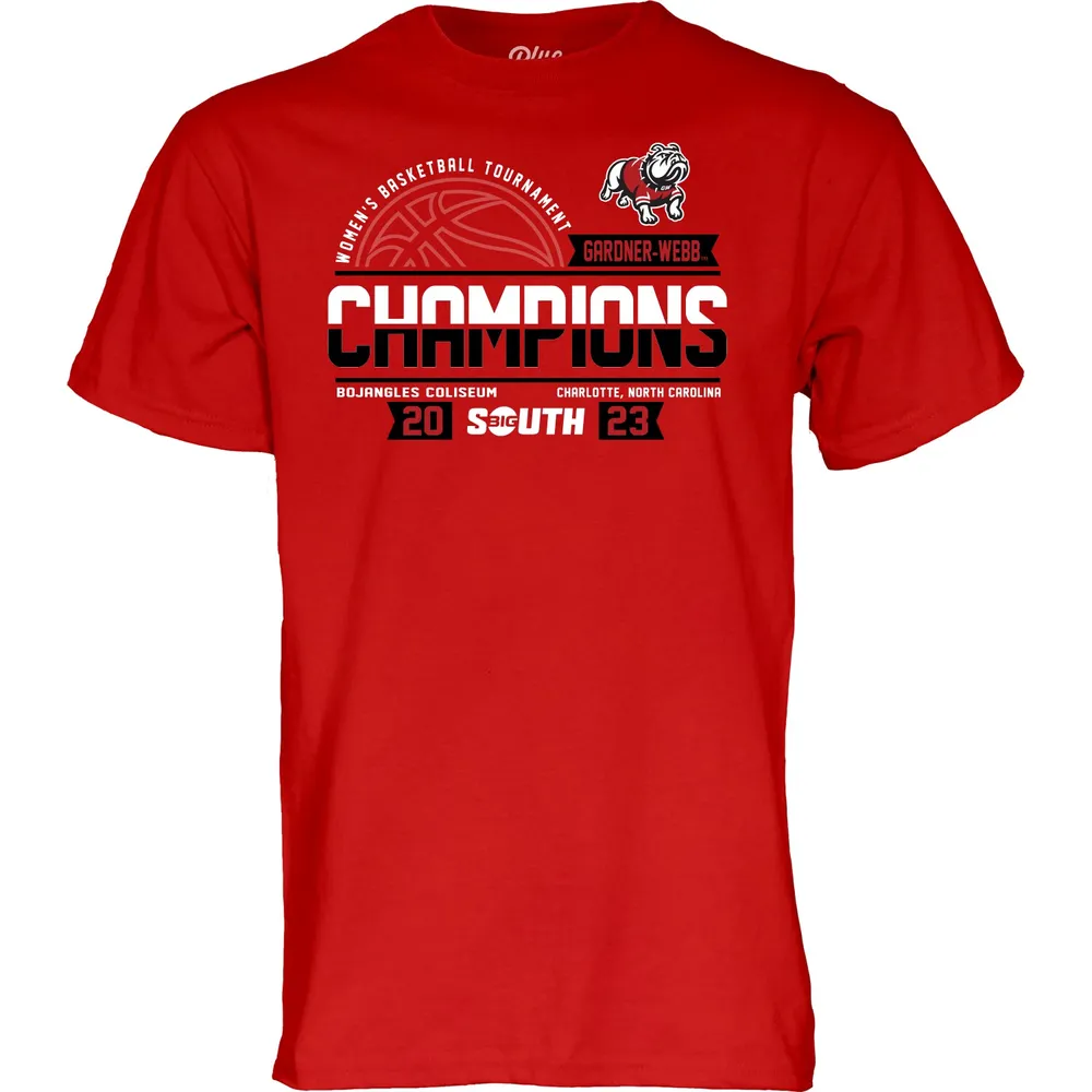 Bleu 84 Scarlet Gardner-Webb Bulldogs 2023 Big South Women's Basketball Conference Tournament Champions T-shirt