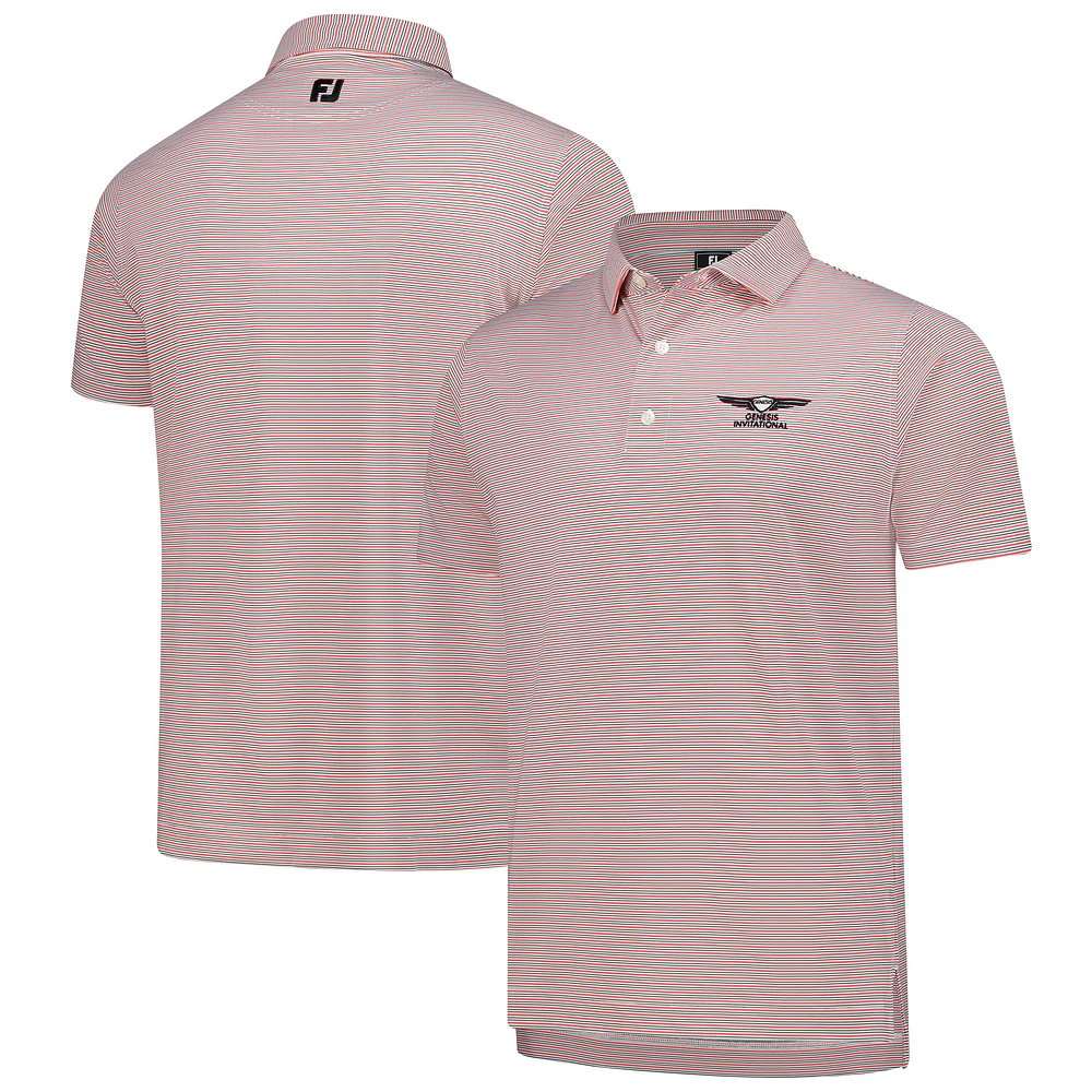 Men's FootJoy  Coral Genesis Invitational Emory Stripe Lisle ProDry Polo