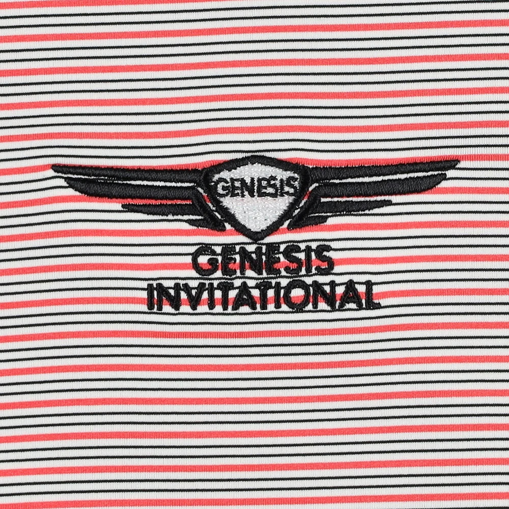 Men's FootJoy  Coral Genesis Invitational Emory Stripe Lisle ProDry Polo