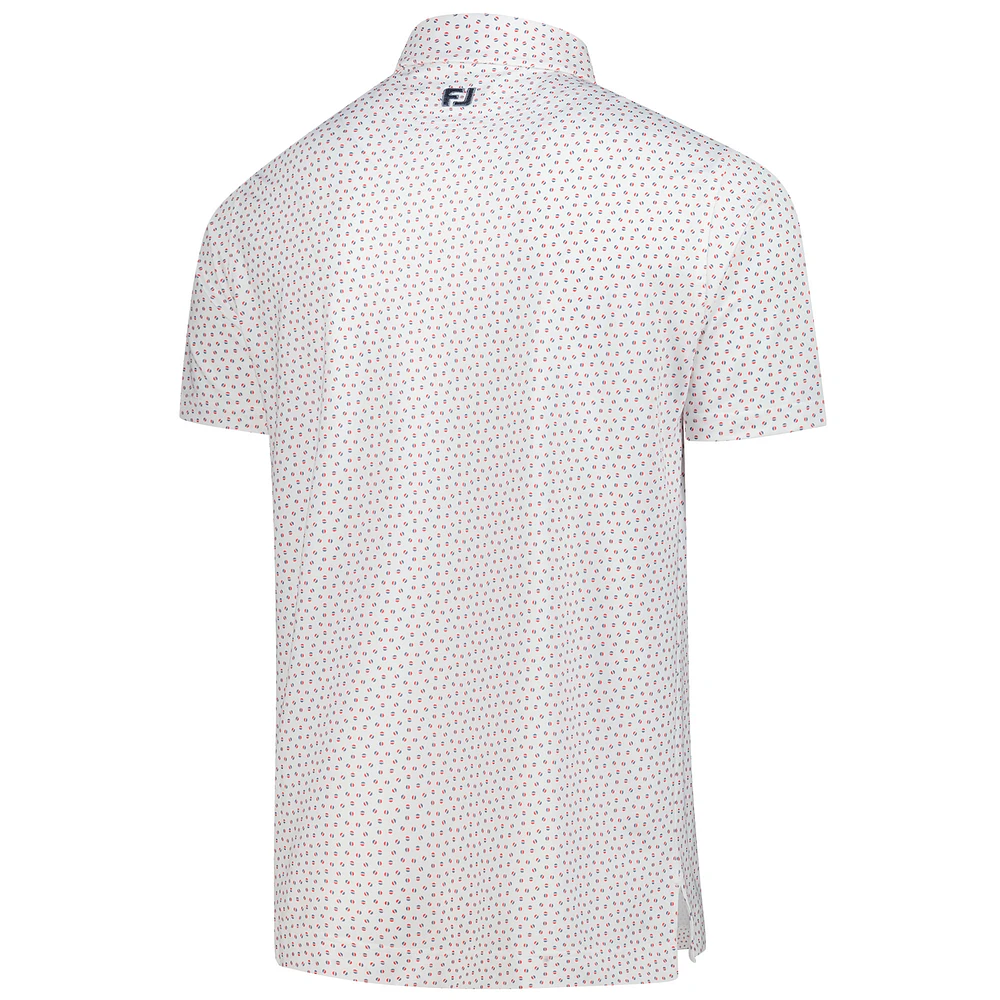 Polo piqué extensible blanc Genesis Invitational ProDry Bounce Print de FootJoy pour homme