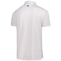 Polo piqué extensible blanc Genesis Invitational ProDry Bounce Print de FootJoy pour homme