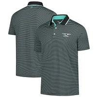Men's Puma  Black Genesis Invitational Elevated Stripe Mattr Polo