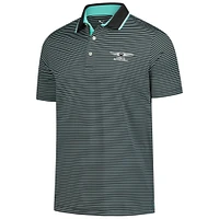 Men's Puma  Black Genesis Invitational Elevated Stripe Mattr Polo