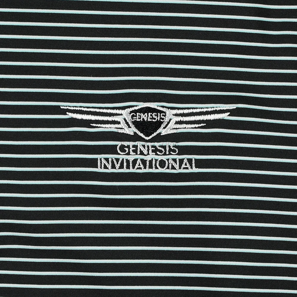 Men's Puma  Black Genesis Invitational Elevated Stripe Mattr Polo