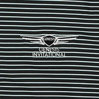 Men's Puma  Black Genesis Invitational Elevated Stripe Mattr Polo