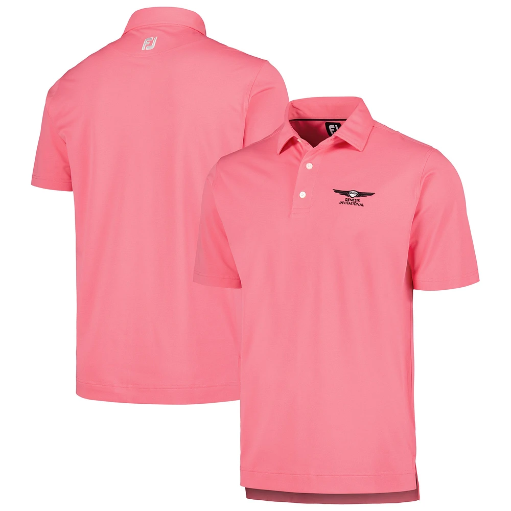 Polo FootJoy Genesis Invitational ProDry extensible en piqué uni rose pour hommes