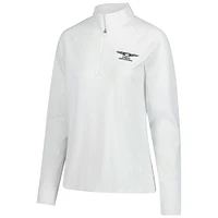 Women's Puma  White Genesis Invitational You-V Quarter-Zip Pullover