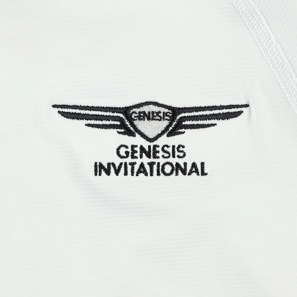 Women's Puma  White Genesis Invitational You-V Quarter-Zip Pullover