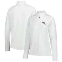 Women's Puma  White Genesis Invitational You-V Quarter-Zip Pullover