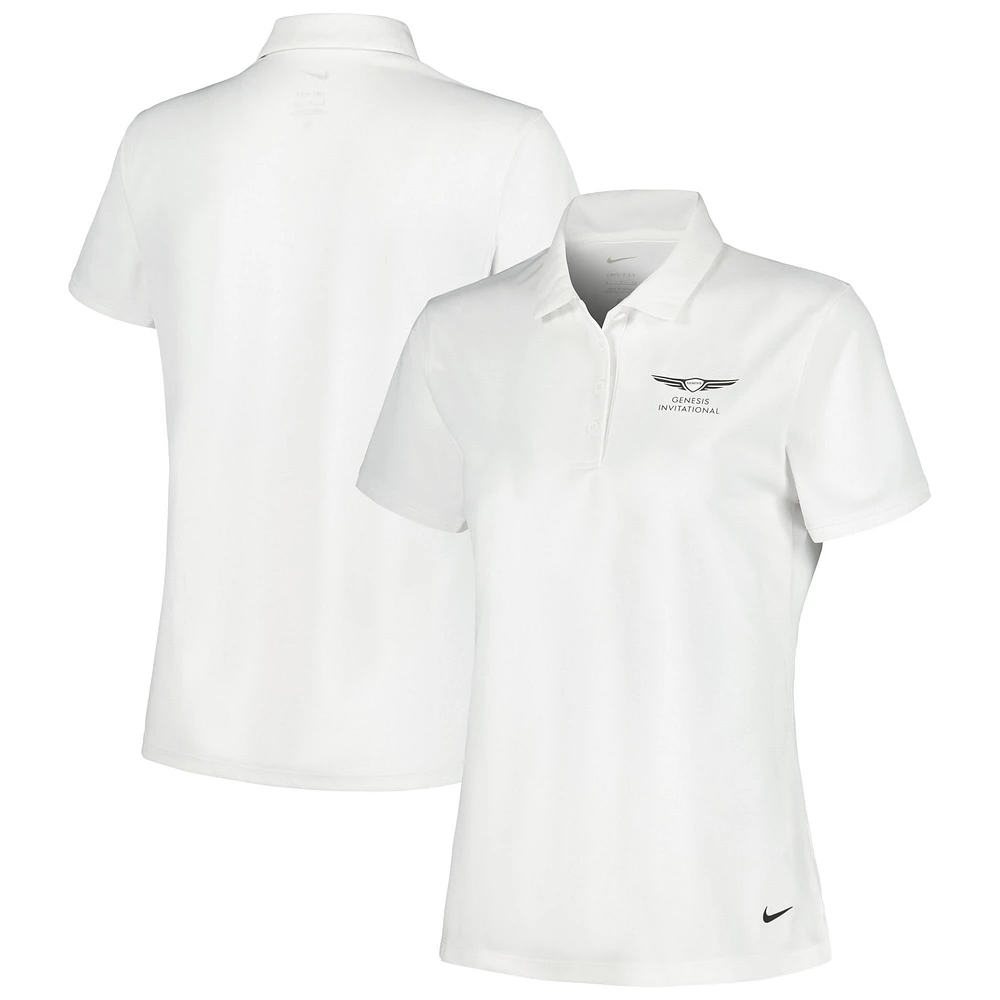 Women's Nike White Genesis Invitational Victory Performance Polo