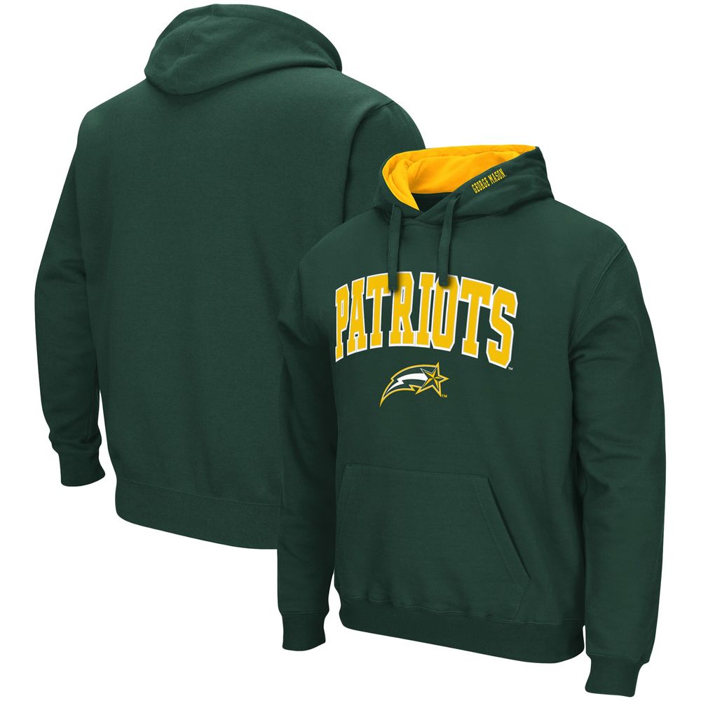 Men's Colosseum Green George Mason Patriots Arch and Logo Pullover Hoodie