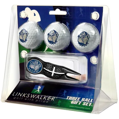 Georgetown Hoyas 3-Pack Golf Ball Gift Set with Black Crosshair Divot Tool