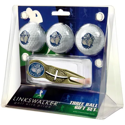 Georgetown Hoyas 3-Pack Golf Ball Gift Set with Gold Crosshair Divot Tool