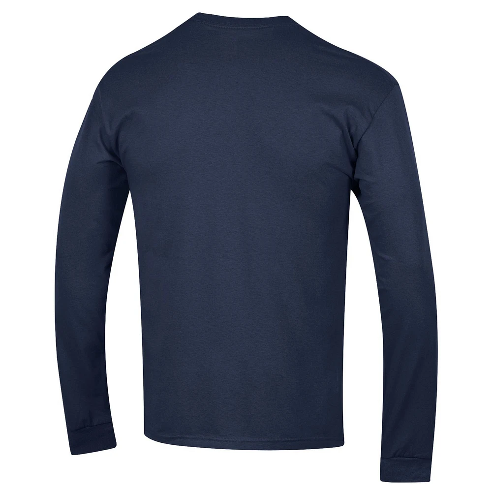 Men's Champion  Navy Georgetown Hoyas Arch Over Logo Long Sleeve T-Shirt
