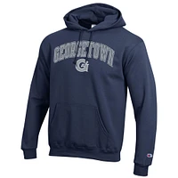 Men's Champion  Navy Georgetown Hoyas Arched Logo Fleece Pullover Hoodie