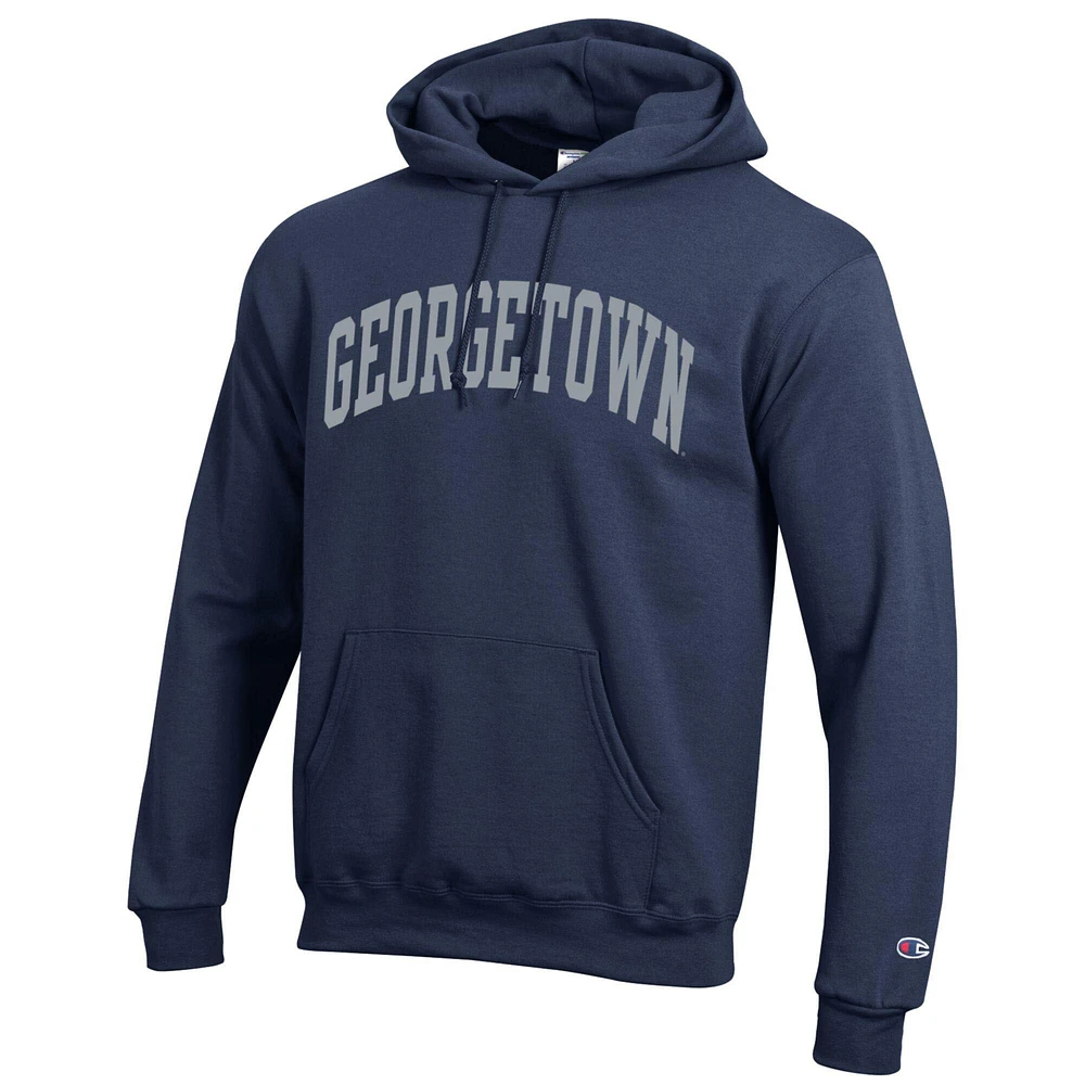 Sweat à capuche en polaire Champion Navy Georgetown Hoyas Basic Arch pour homme