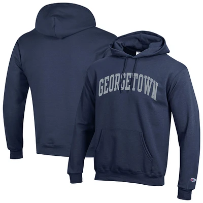 Sweat à capuche en polaire Champion Navy Georgetown Hoyas Basic Arch pour homme