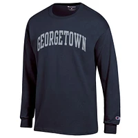 Men's Champion  Navy Georgetown Hoyas Basic Arch Long Sleeve T-Shirt
