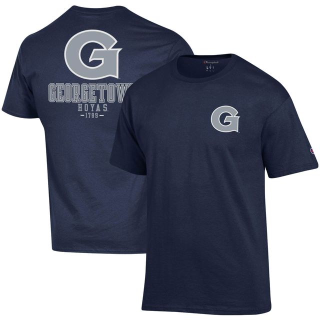 Champion Navy Georgetown Hoyas Stack 2-Hit T-shirt pour homme