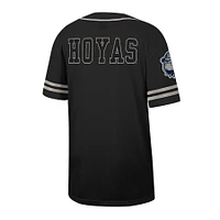 Maillot de baseball boutonné en maille Free Spirited Georgetown Hoyas Colosseum noir pour hommes