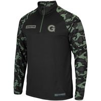 Men's Colosseum Black Georgetown Hoyas OHT Military Appreciation Take Flight Raglan Quarter-Zip Jacket